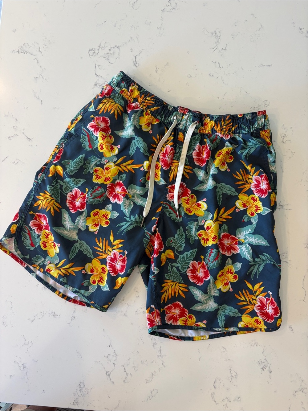 Fair Harbor Tropics Swim Trunks with Breeze Knit Liner size Men Medium